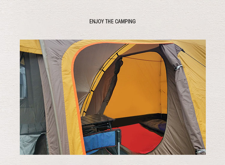 Cheap Goat Tents Extended Camping Tent One Bedroom and One Living Room Hiking Tent for 3 4 People Double Layer Waterproof Outdoor Picnic Awning   
